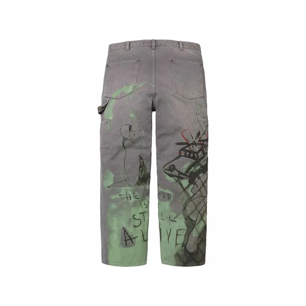 Rita Ackermann x Supreme Calça Double Knee Painter Grey FW26-W8 foto 1