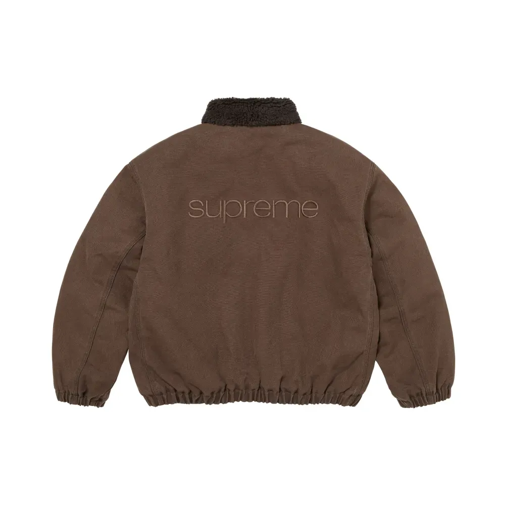 Jaqueta Supreme Faux Shearling Lined Bomber Brown FW26-W8 foto 3