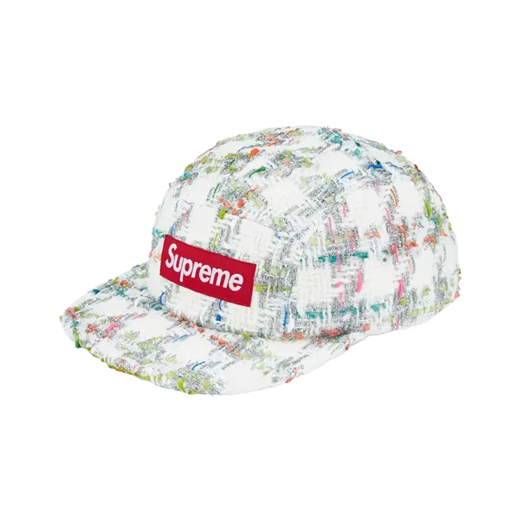 Boné Supreme Metallic Bouclé Camp Cap White FW26-W8