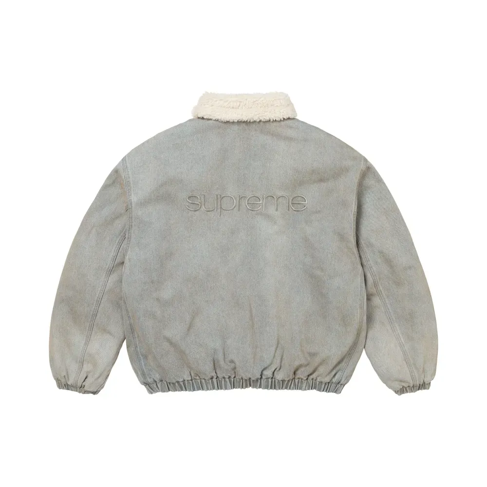 Jaqueta Supreme Faux Shearling Lined Bomber Washed Grey FW26-W8 foto 3