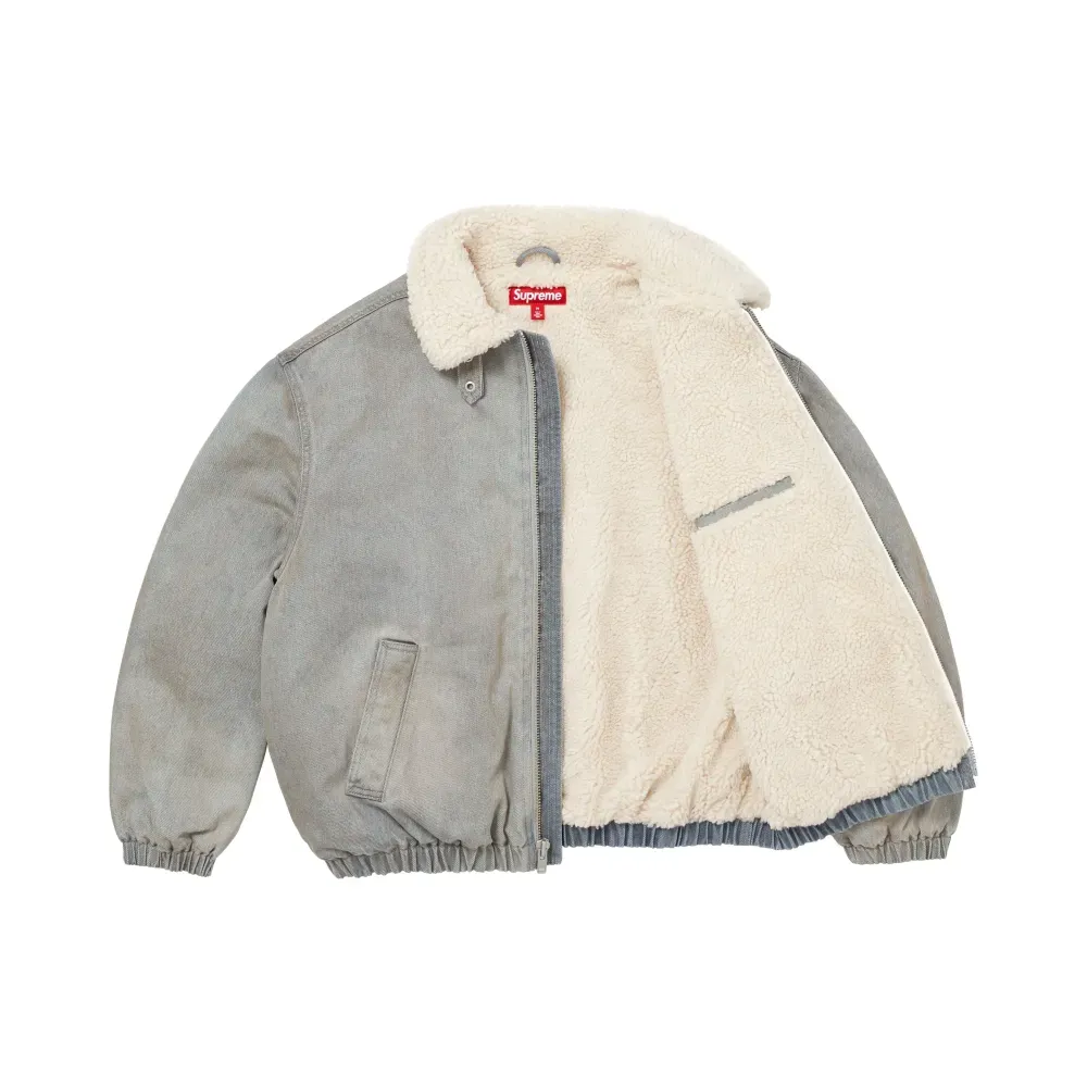 Jaqueta Supreme Faux Shearling Lined Bomber Washed Grey FW26-W8 foto 2