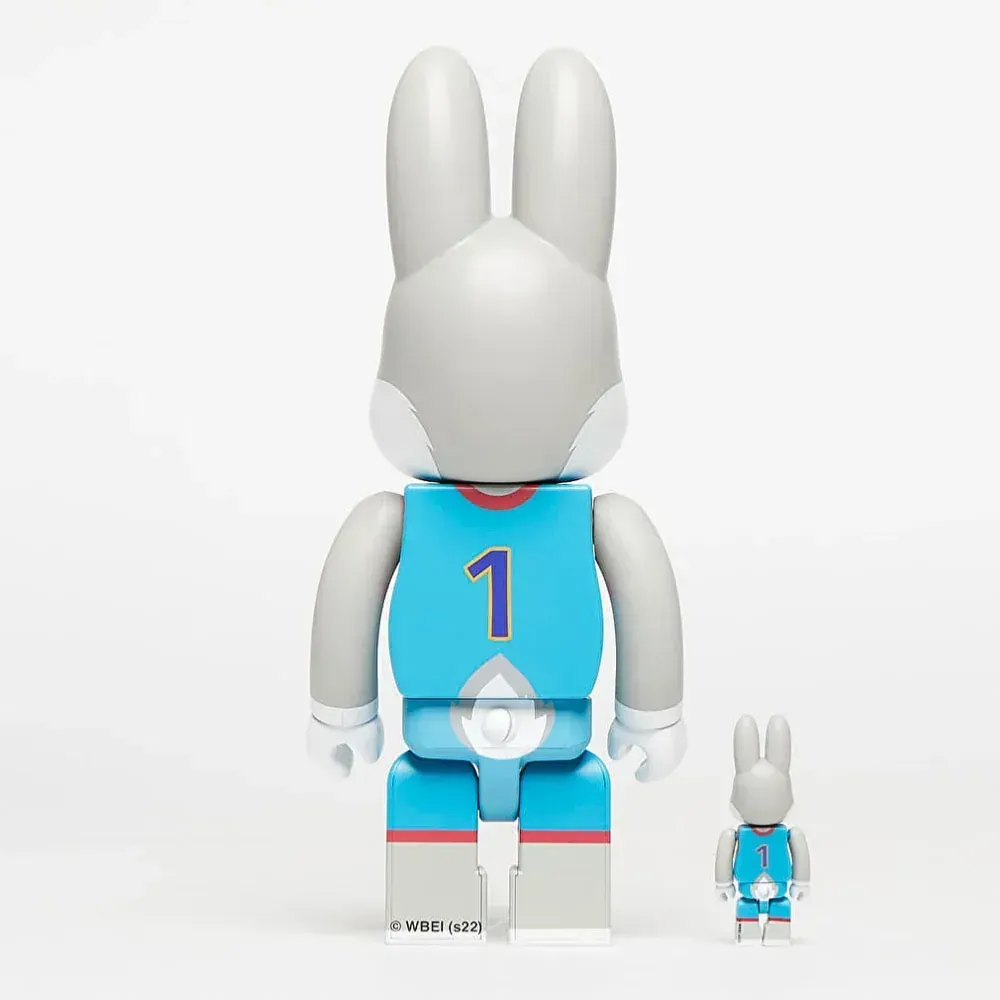 Space Jam x Bearbrick Rabbrick Bugs Bunny 100% & 400% Set Grey foto 1