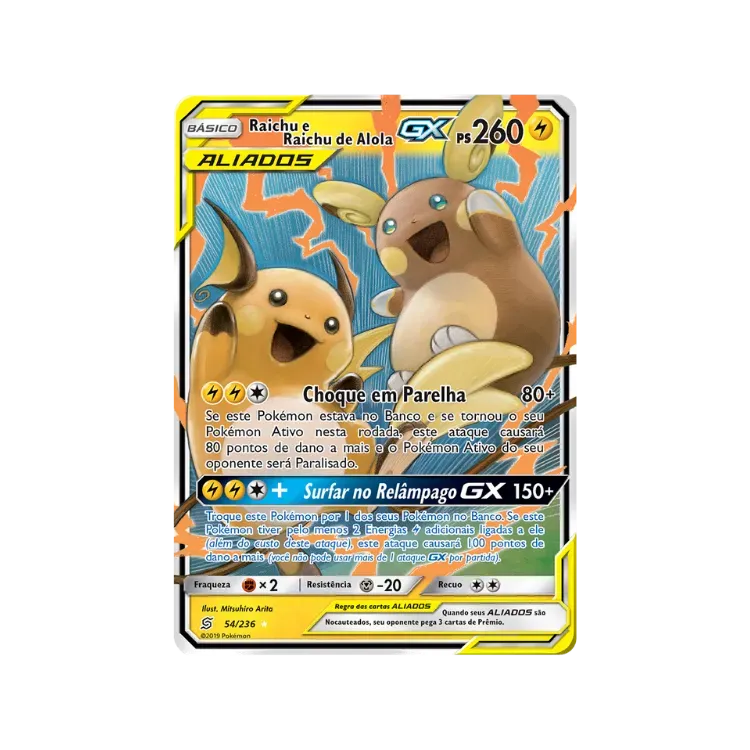 Raichu e Raichu de Alola-GX (54/236) Sintonia Mental Pokémon TCG