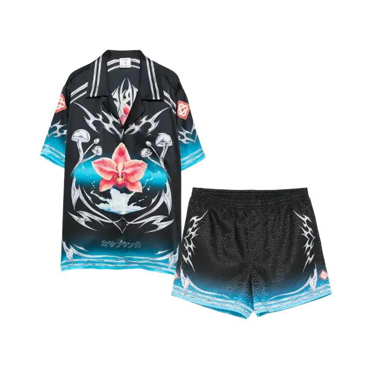 Conjunto Casablanca Orchid Blades Black Blue