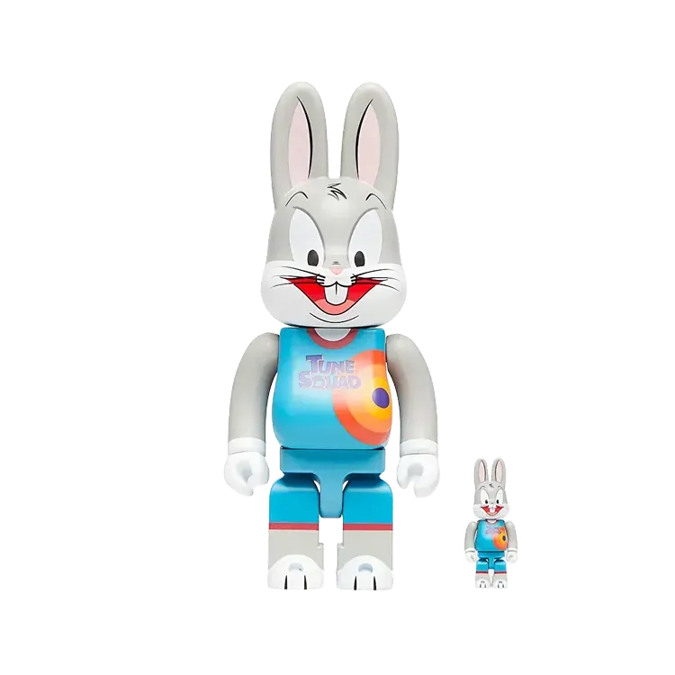 Space Jam x Bearbrick Rabbrick Bugs Bunny 100% & 400% Set Grey