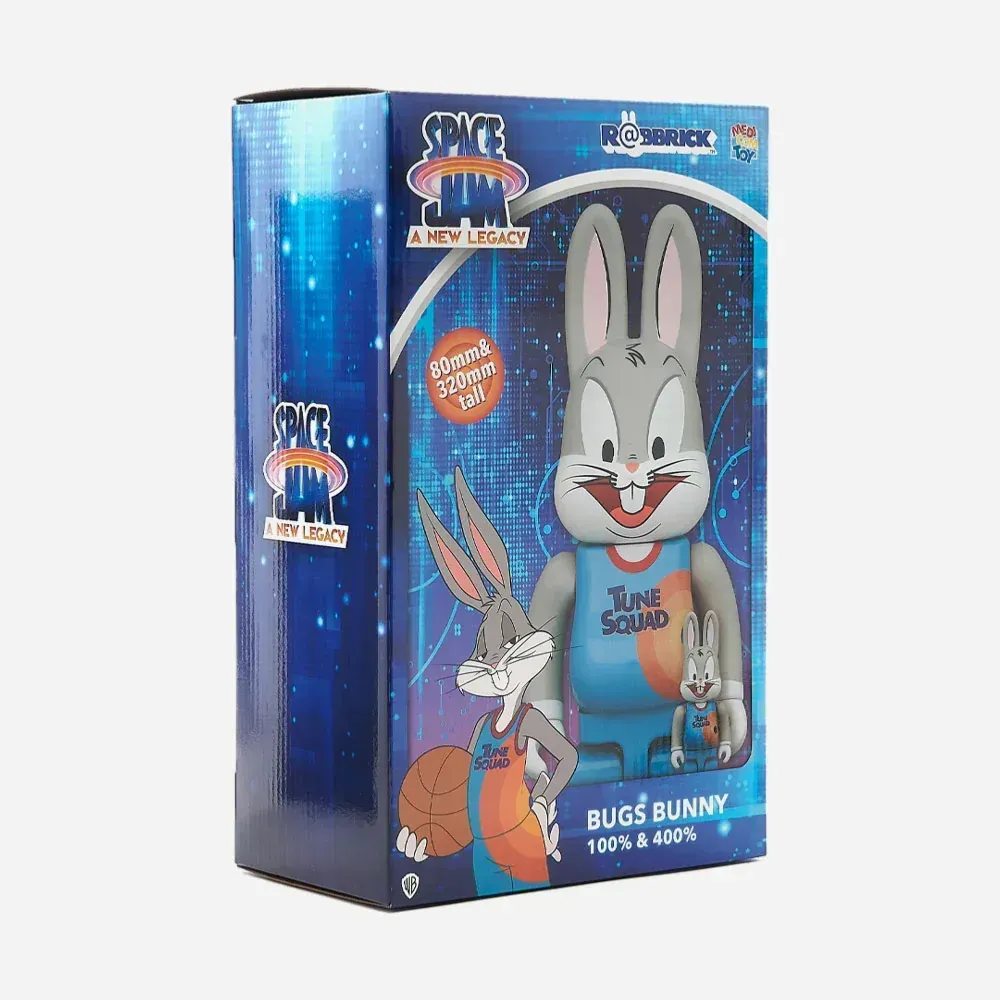 Space Jam x Bearbrick Rabbrick Bugs Bunny 100% & 400% Set Grey foto 4