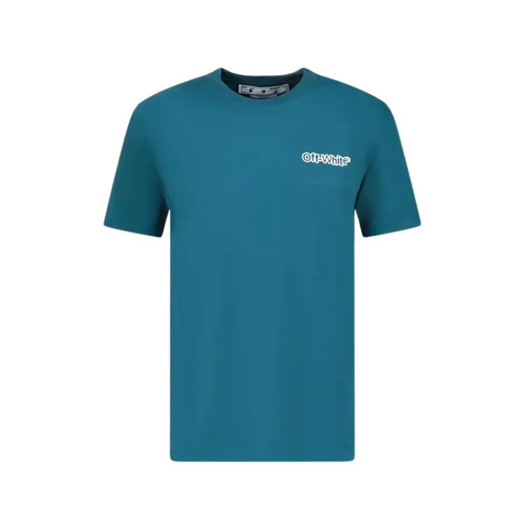 Camiseta Off-White Slim Fit FF Blur Teal