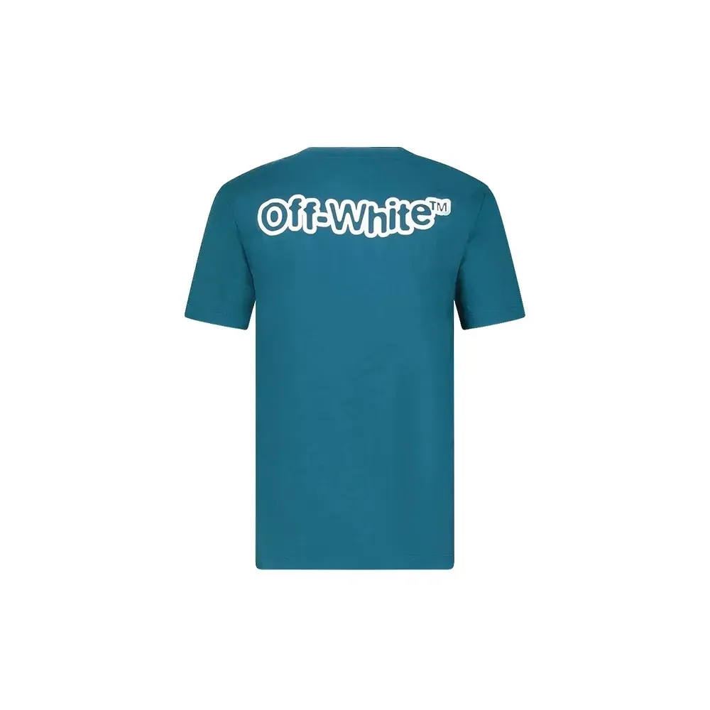 Camiseta Off-White Slim Fit FF Blur Teal foto 1