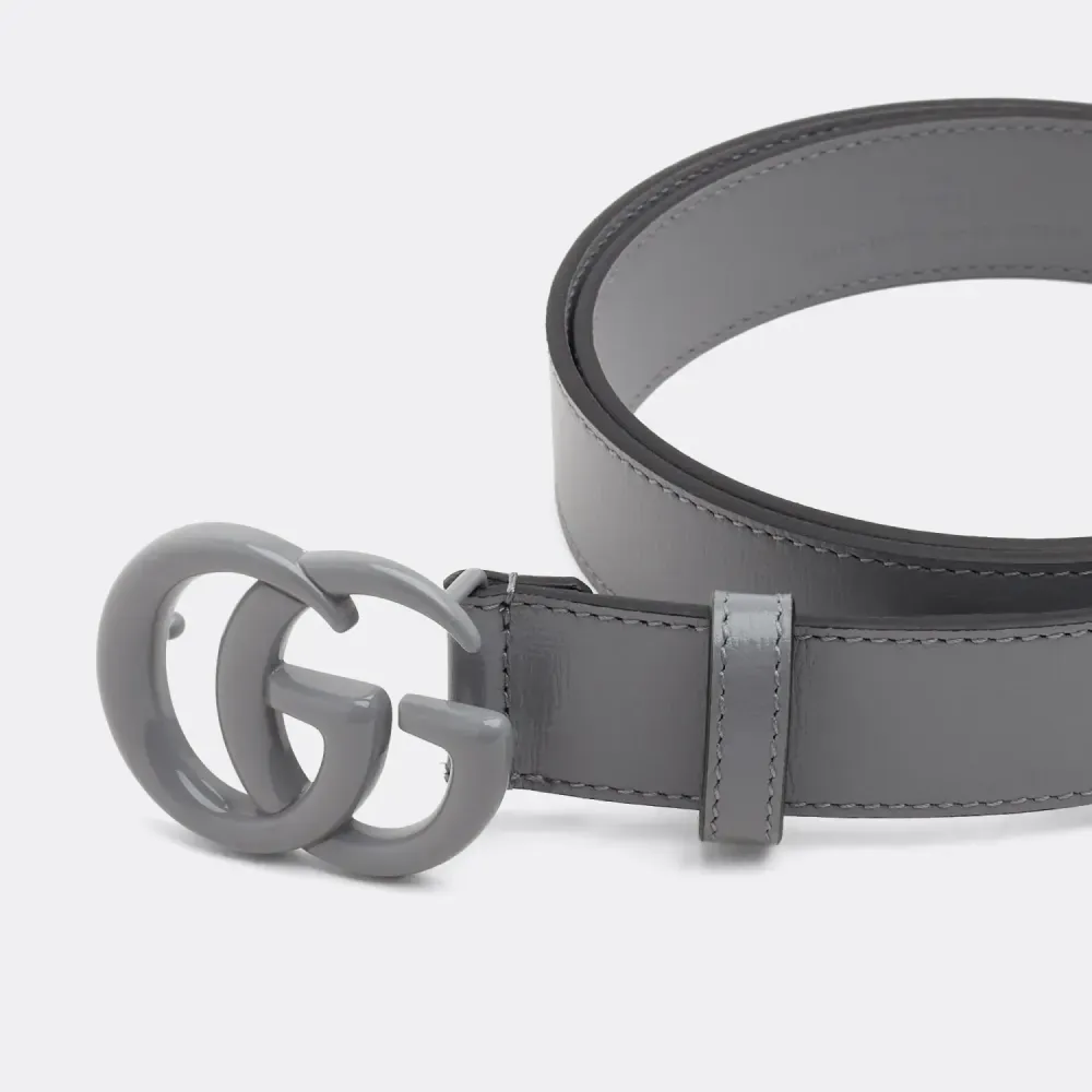 Cinto Gucci GG Marmont Thin Belt Grey foto 1