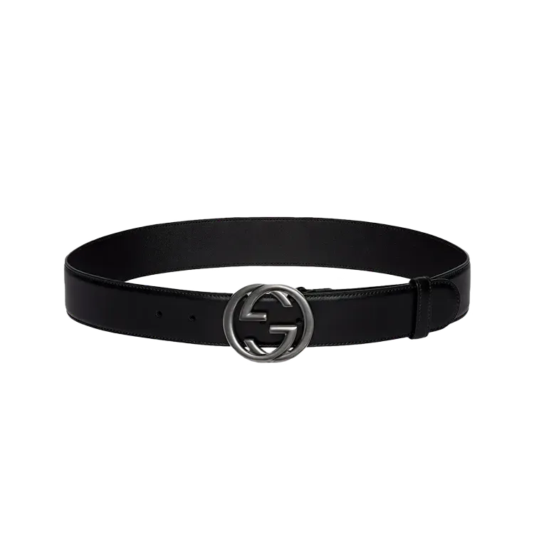 Cinto Gucci Belt Interlocking G Buckle Black