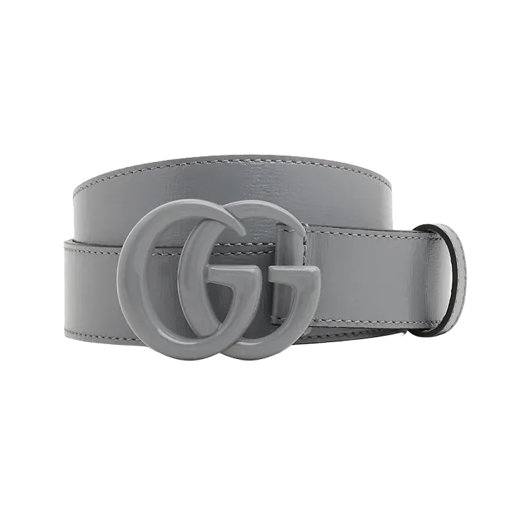 Cinto Gucci GG Marmont Thin Belt Grey