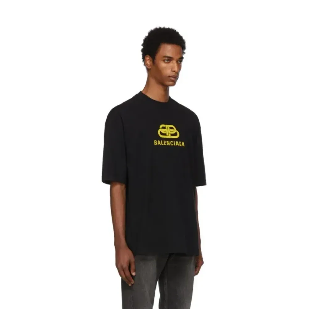 Camiseta Balenciaga BB Logo Black Yellow foto 1