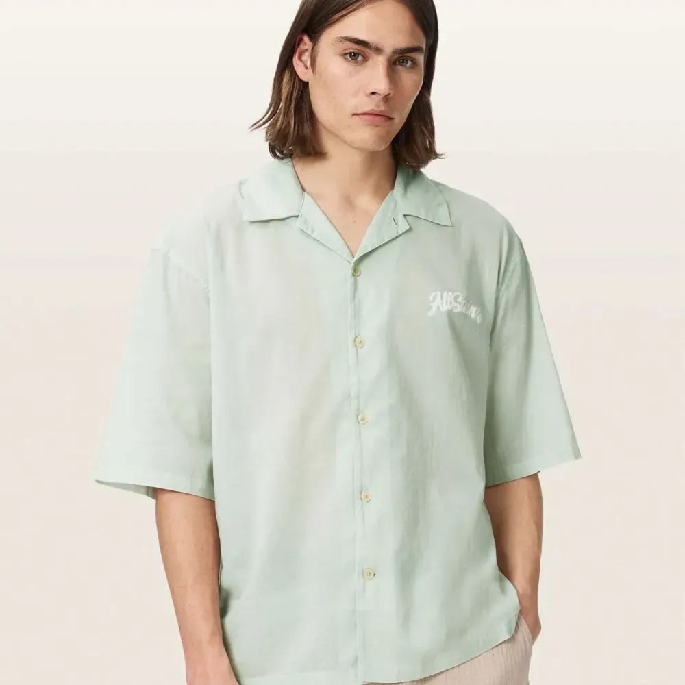 Camisa AllSaints Odyssey Oversized Water Green foto 1