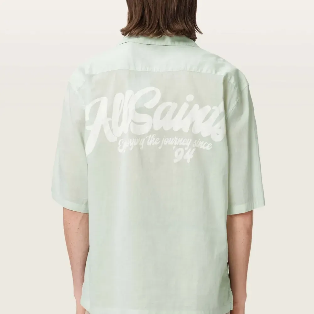 Camisa AllSaints Odyssey Oversized Water Green foto 2