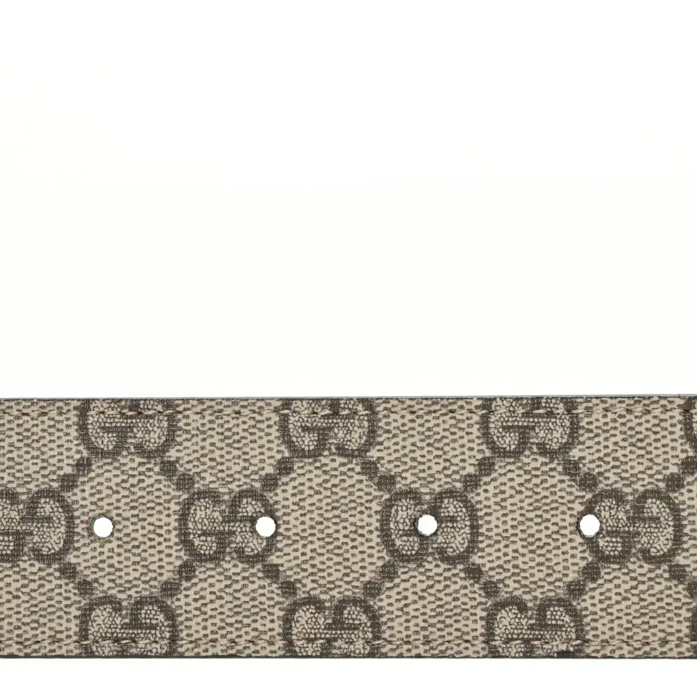 Cinto Gucci GG Supreme Monogram Calfskin 40mm Beige Ebony foto 2