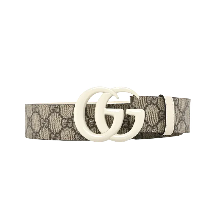 Cinto Gucci GG Supreme Monogram Calfskin 40mm Beige Ebony