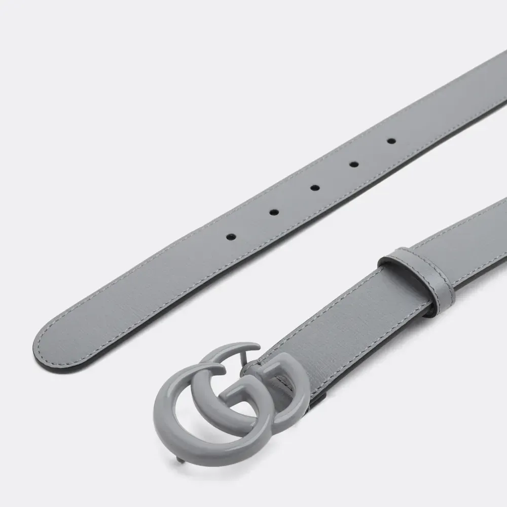 Cinto Gucci GG Marmont Thin Belt Grey foto 2