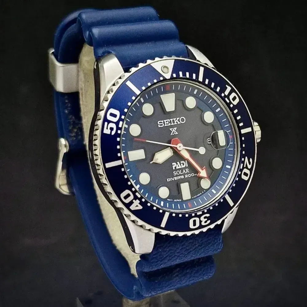 Relógio Seiko Prospex Solar Diver Diving Blue 43mm foto 2