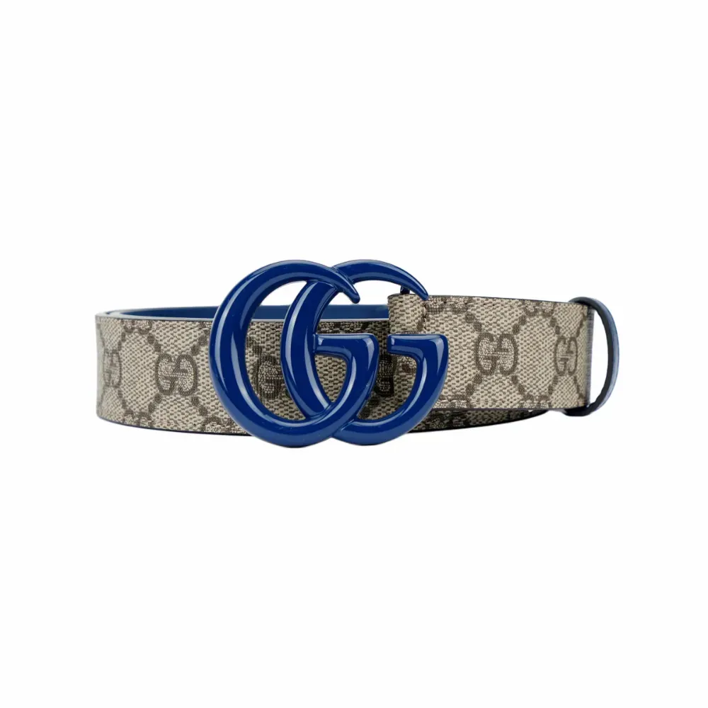 Cinto Gucci GG Marmont Beige Blue foto 1