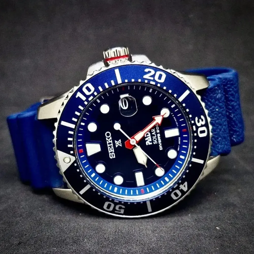Relógio Seiko Prospex Solar Diver Diving Blue 43mm foto 3