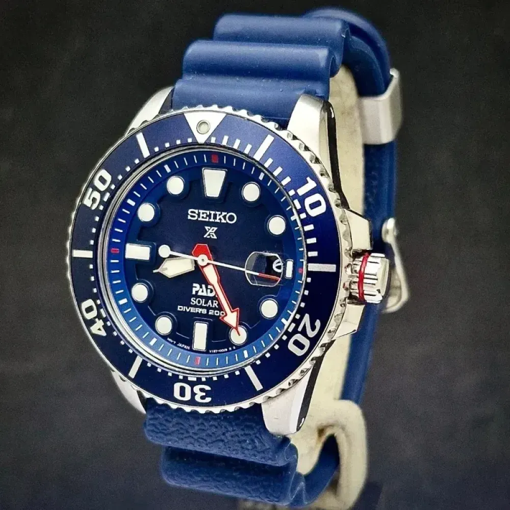 Relógio Seiko Prospex Solar Diver Diving Blue 43mm foto 1
