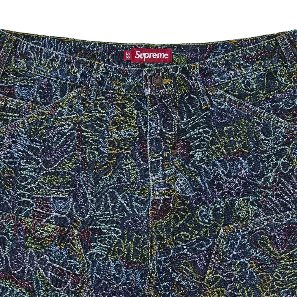 Bermuda Supreme Handwriting Double Knee Denim Indigo SS25 foto 2