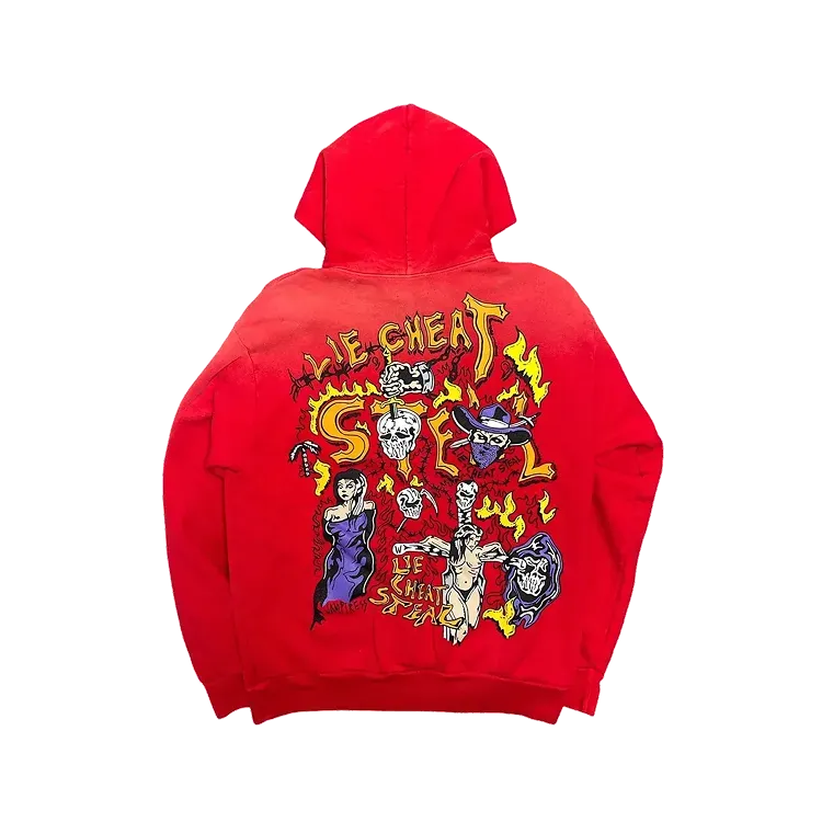 Moletom Warren Lotas Lie Cheat Steal Hoodie Red