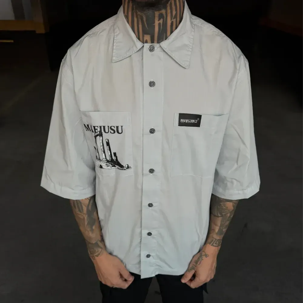 Camisa MAFIUSU Boxy Oversized Roma White foto 1