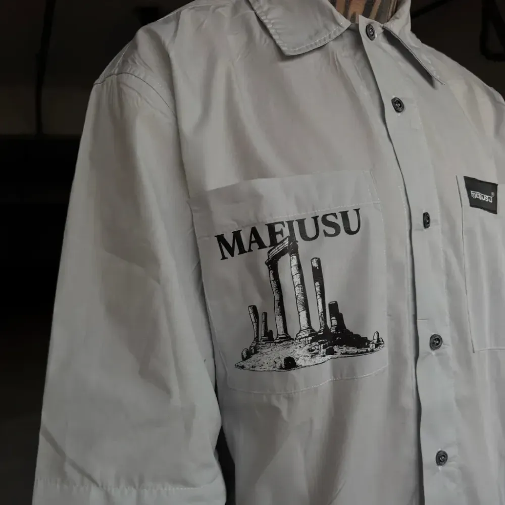 Camisa MAFIUSU Boxy Oversized Roma White foto 3
