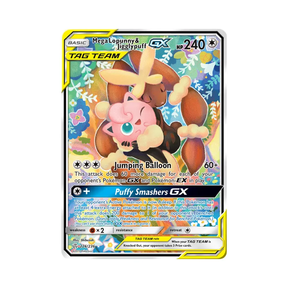 Mega Lopunny & Jigglypuff-GX (226/236) Eclipse Cósmico Pokémon TCG foto 1