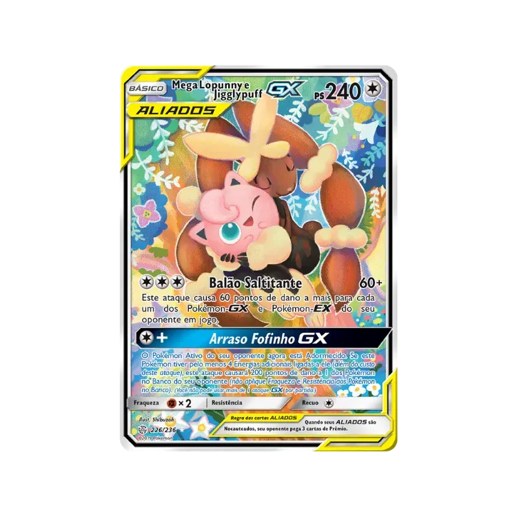 Mega Lopunny & Jigglypuff-GX (226/236) Eclipse Cósmico Pokémon TCG