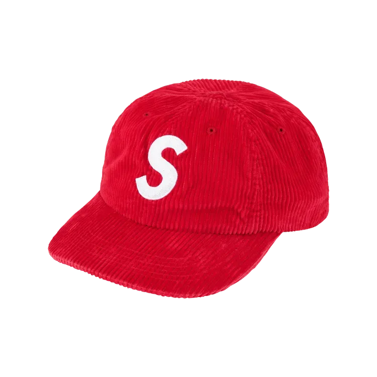 Boné Supreme S Logo Corduory 6-Panel Red FW26-W10