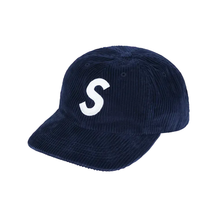 Boné Supreme S Logo Corduory 6-Panel Navy FW26-W10