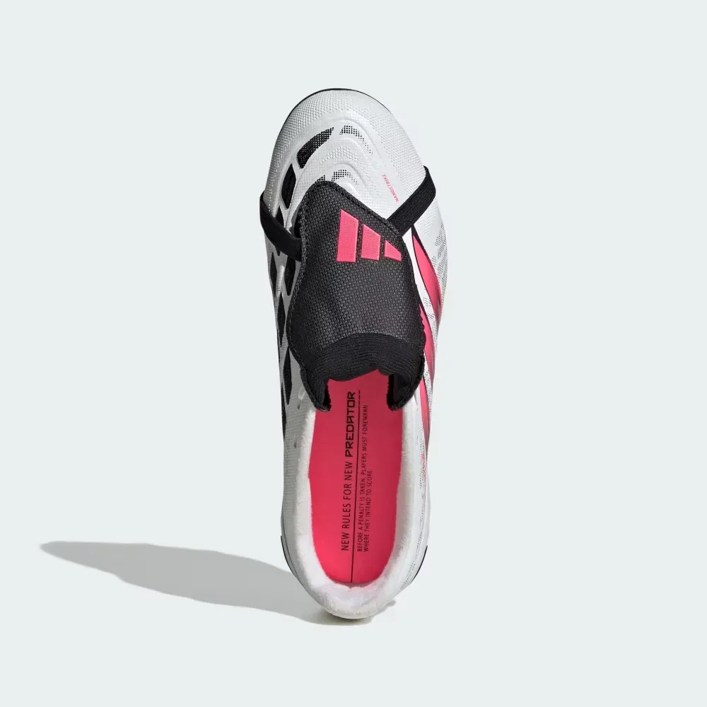 Chuteira adidas Predator League Fold-Over Tongue FG White Pink Infantil foto 2