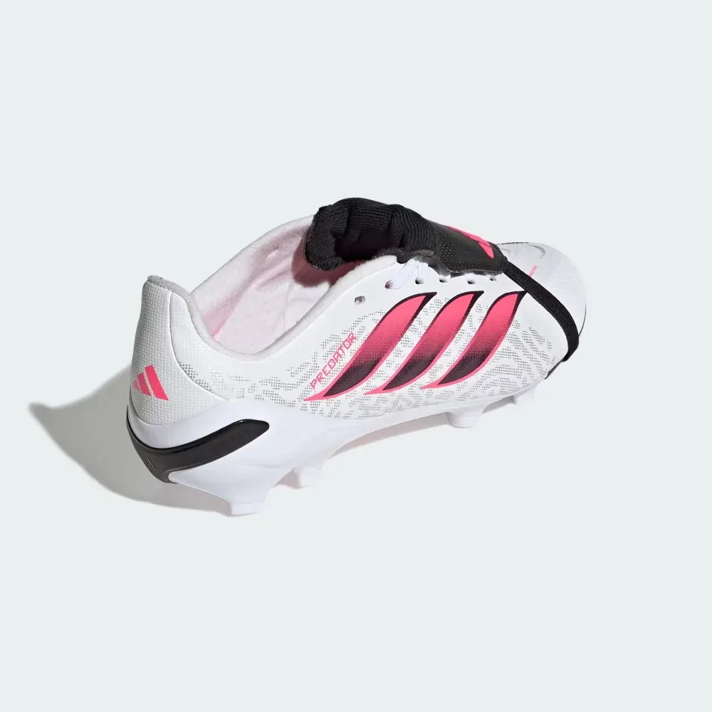 Chuteira adidas Predator League Fold-Over Tongue FG White Pink Infantil foto 4