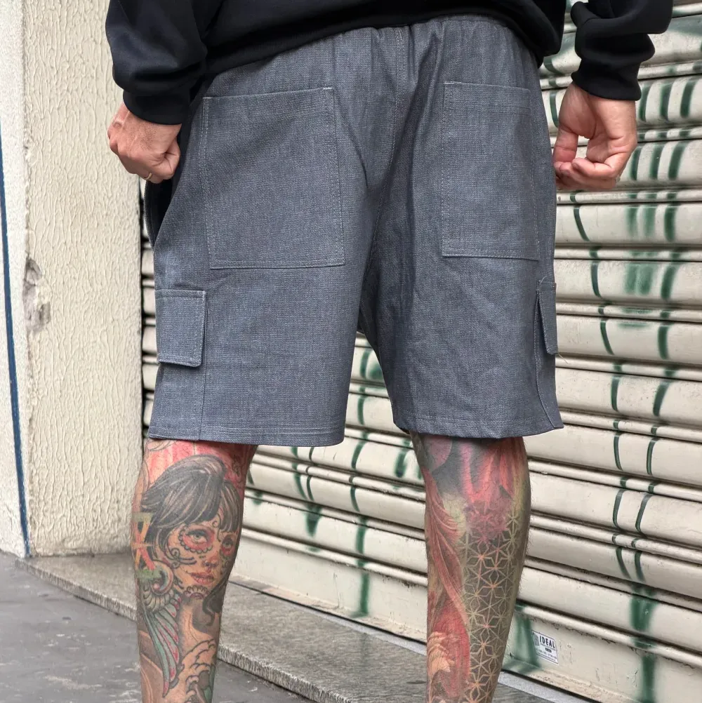 Shorts MAFIUSU Cargo Jeans Beisebol Grey foto 2