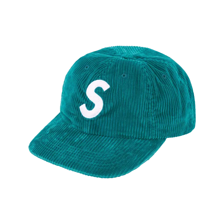 Boné Supreme S Logo Corduory 6-Panel Aqua FW26-W10