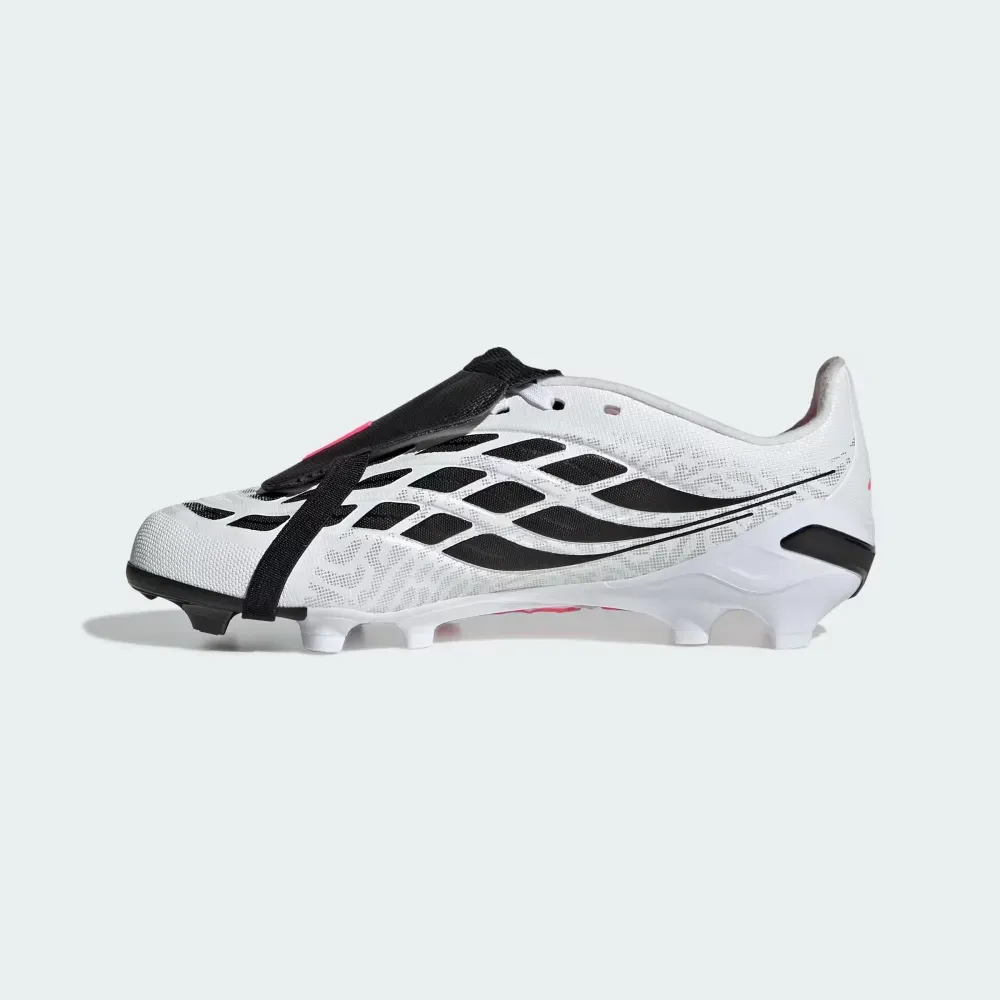 Chuteira adidas Predator League Fold-Over Tongue FG White Pink Infantil foto 3
