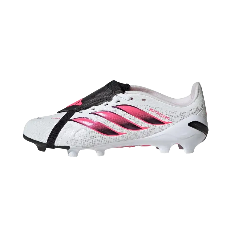 Chuteira adidas Predator League Fold-Over Tongue FG White Pink Infantil