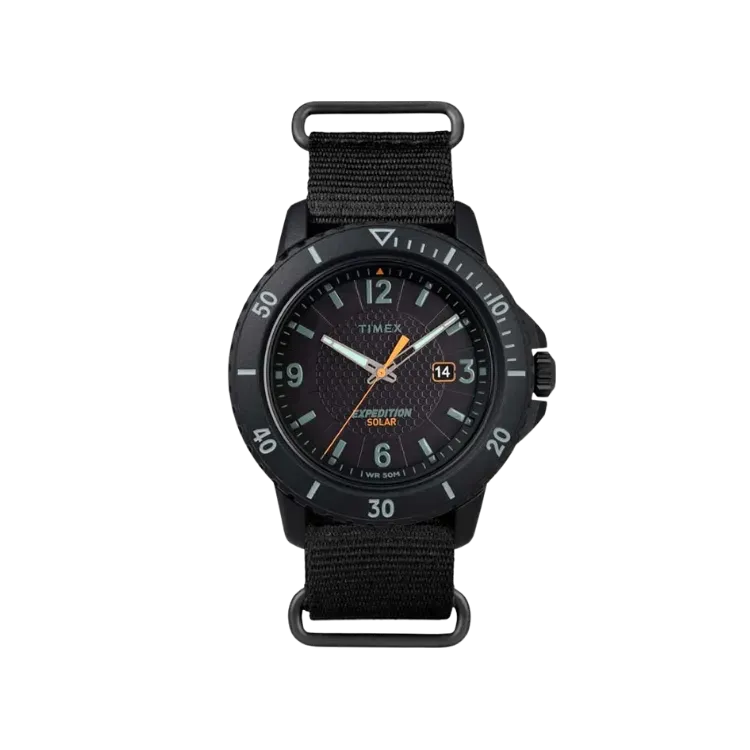 Relógio Timex Expedition Gallatin Solar Black Orange 45mm