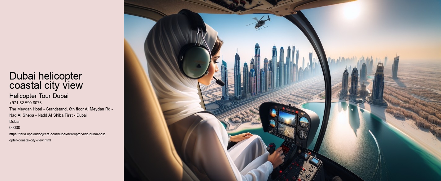Dubai helicopter coastal city view