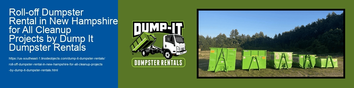 Roll-off Dumpster Rental in New Hampshire for All Cleanup Projects by Dump It Dumpster Rentals