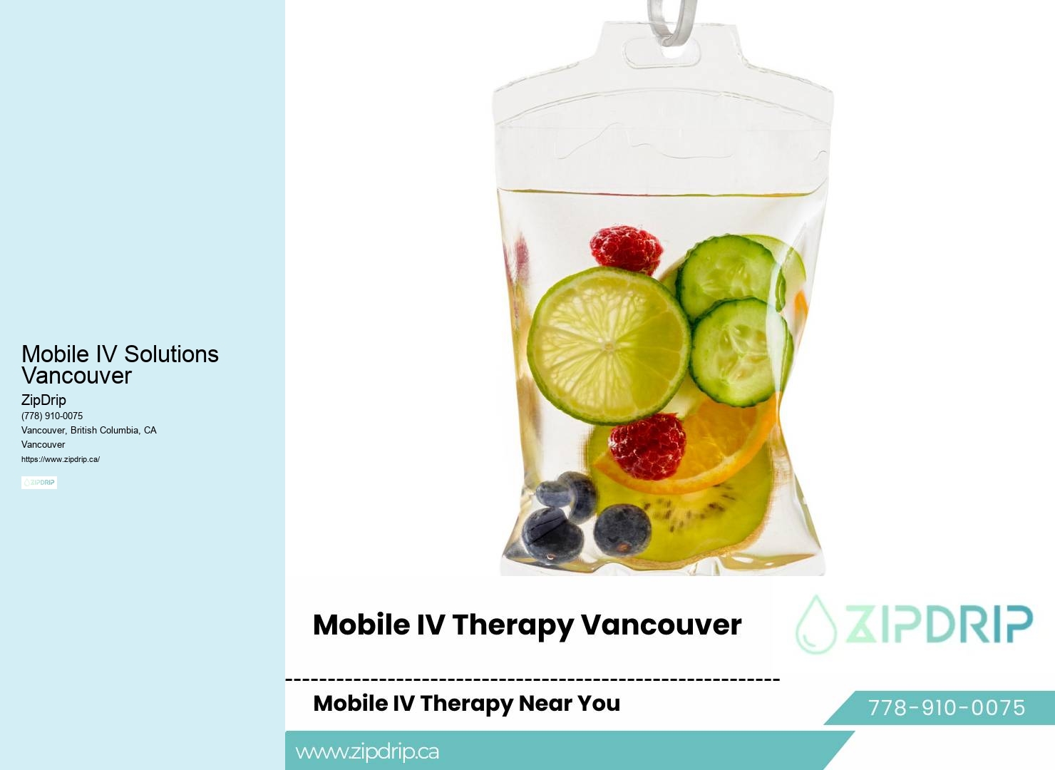 Mobile IV Solutions Vancouver IV infusion drip