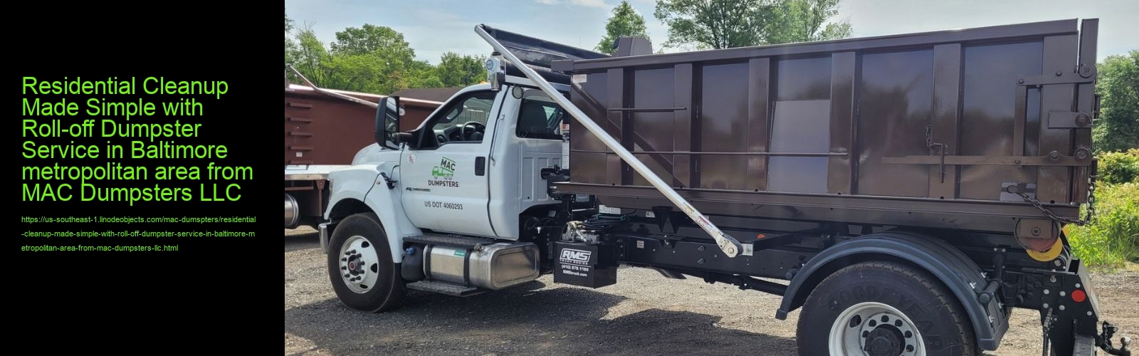 Residential Cleanup Made Simple with Roll-off Dumpster Service in Baltimore metropolitan area from MAC Dumpsters LLC
