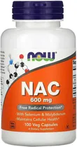 Now Vitamina Nac 600 MG 100CAPS Plastico Naranja