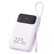 Carregador Portátil Powerbank Mcdodo MC-324 / 10000MAH / 22.5W / 1X USB-A / 2X USB-C + Cabo USB-C Embutido - Roxo Claro