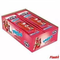 Bala de Gelatina Fini Canudinho Morango 12X15G