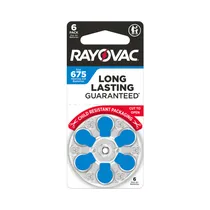 Pilas para Audífonos Rayovac Zinc-Aire 675 1.45V 675CR-6ROVUS 6 Piezas
