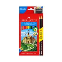 Ecolápices de Color Faber Castell 120112+2G + Sacapuntas 12 + 2 Unidades