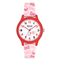 Relogio Analógico para Criança Daniel Klein DK.1.12764-6 DKLN Kids / Pulseira de Silicone - Vermelho/Rosa